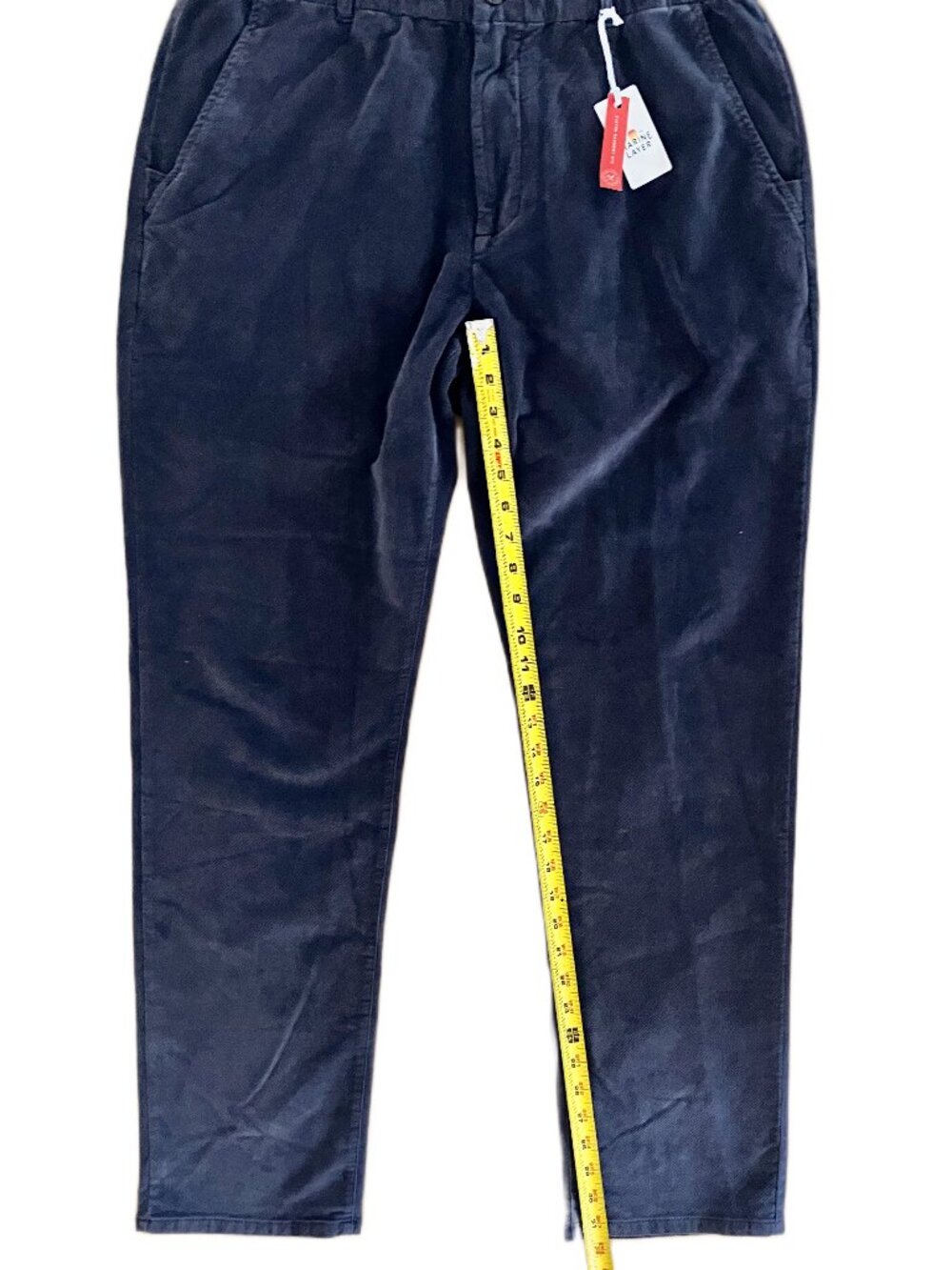 Marine Layer Men's Saturday Moleskin Slim Straight Chino Mood Indigo Size L-32 - Picture 10 of 13